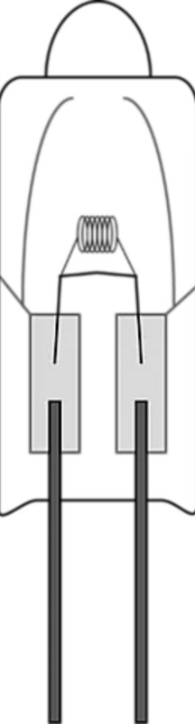 Tungsten-halogen lamp 12V/20W (VISIBLE range) horizontal filament (models from 2020)