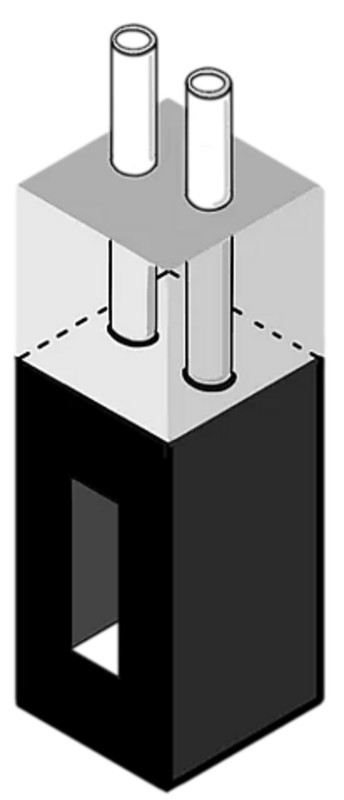 Flow cuvette 10mm, QUARTZ glass (beam height at 15mm)